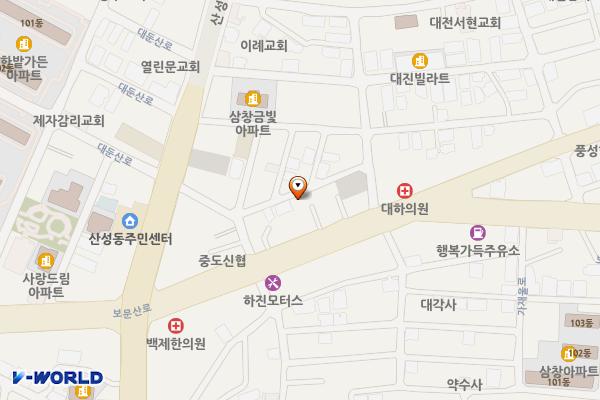 산성시장제1노외 위치 지도 — 대전광역시 중구 대둔산로408번길 28