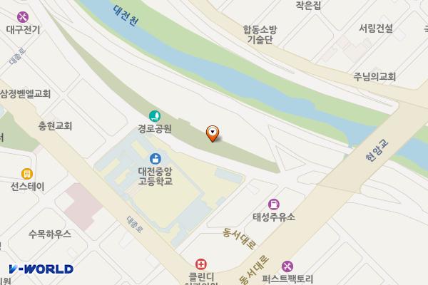 중촌동제4노상 위치 지도 — 대전광역시 중구 대전천서로 616
