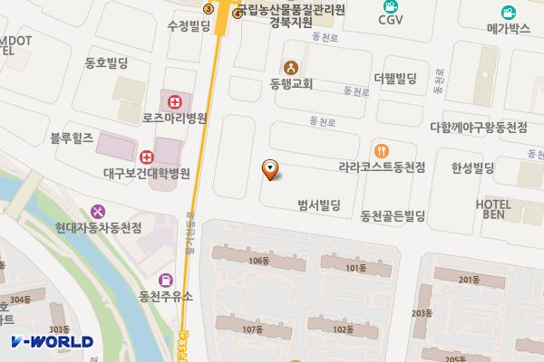 삼성주차장(박문웅) 위치 지도 — 대구광역시 북구 동천로23길 18