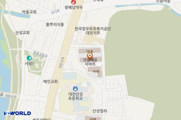 사정동제1노상 위치 지도 — 대전광역시 중구 대둔산로 350번길 6