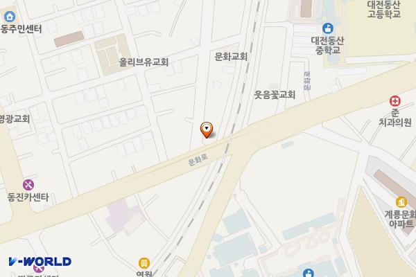 문화2동제1노상 위치 지도 — 대전광역시 중구 문화로 153