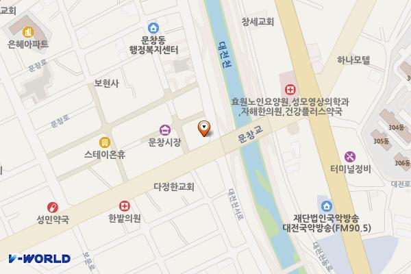 문창동제3노상 위치 지도 — 대전광역시 중구 대전천서로 269