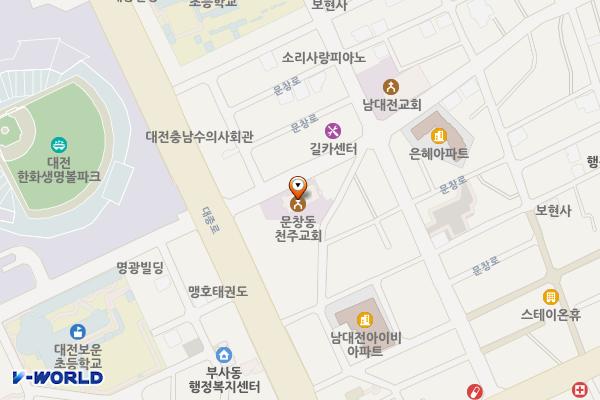 문창동제1노상 위치 지도 — 대전광역시 중구 대종로334번길 12