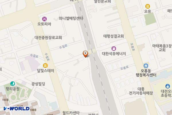 태평1동제3노상 위치 지도 — 대전광역시 중구 계백로1653번길 133