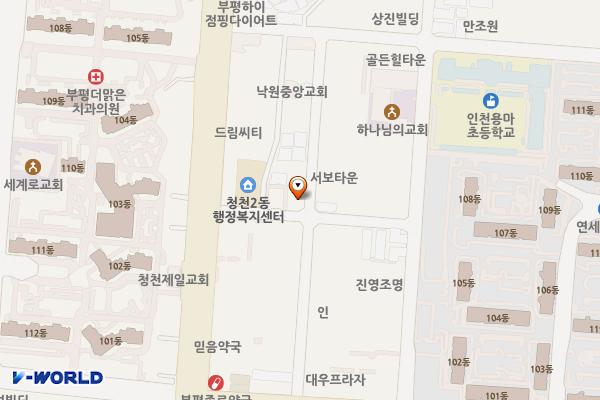 청천2동 위치 지도 — 인천광역시 부평구 세월천로40번길 37(청천동) 일원