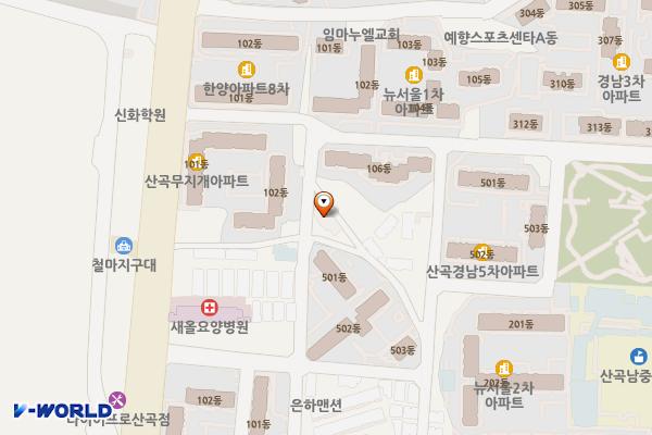 무지개아파트옆 위치 지도 — 인천광역시 부평구 부흥로111번길 58(산곡동) 일원