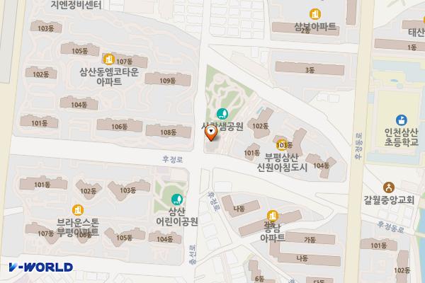 사랑샘공원 위치 지도 — 인천광역시 부평구 후정로 346(삼산동)