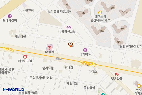 만평 위치 지도 — 대구광역시 북구 팔달로 155-1