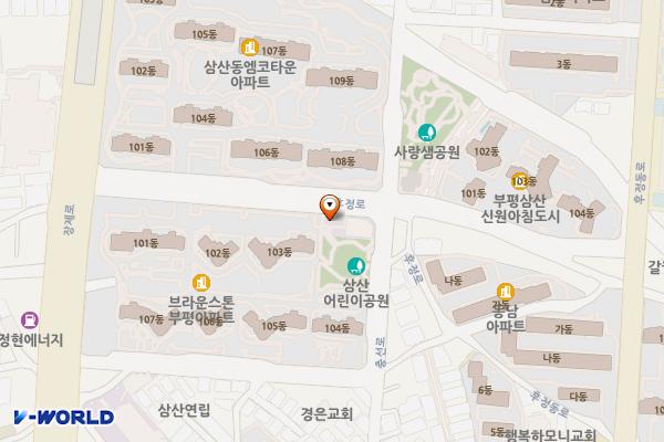 삼산동 554번지 위치 지도 — 인천광역시 부평구 삼산동 554