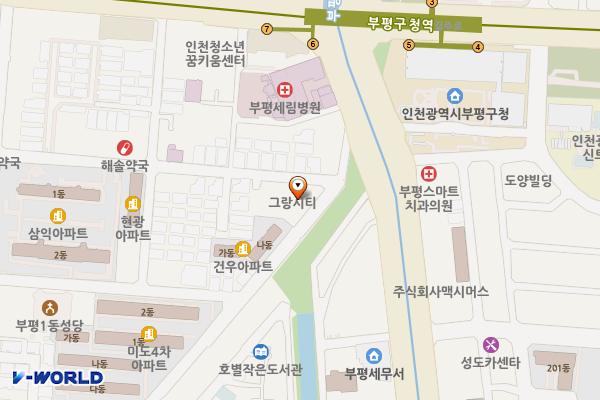 굴포천광장 위치 지도 — 인천광역시 부평구 부평대로165번길 10(부평동) 인근