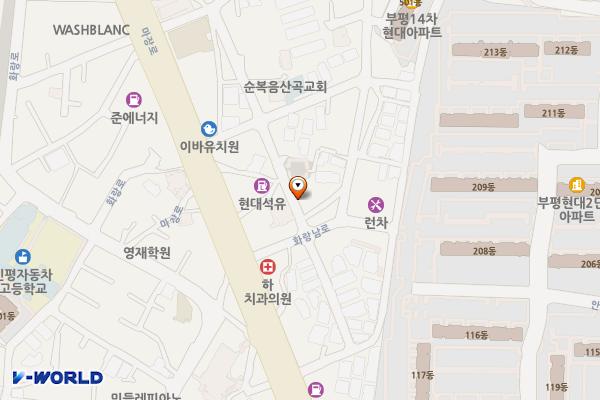 화랑남로5번길 위치 지도 — 인천광역시 부평구 화랑남로5번길 6(산곡동) 인근