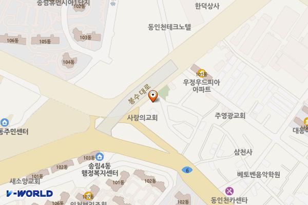 송림4동 sk주택 앞 위치 지도 — 인천광역시 동구 송림동 2-65