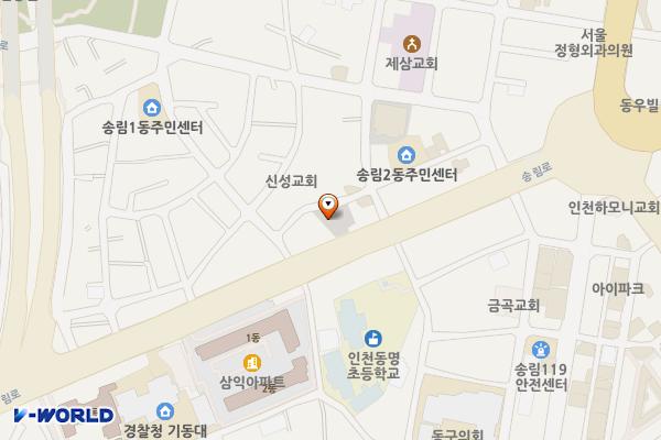 송림2동 복음병원위 위치 지도 — 인천광역시 동구 송림동 158-5