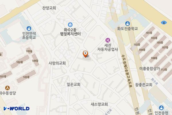 화도진중학교 앞 위치 지도 — 인천광역시 동구 화수동 37-62