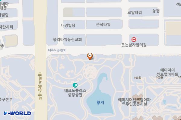 테크로폴리스중앙공원주차장 위치 지도 — 대구광역시 달성군 유가읍 봉리 624
