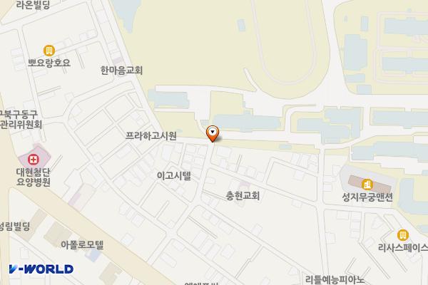 대현로서15길인근 위치 지도 — 대구광역시 북구 대현동 526