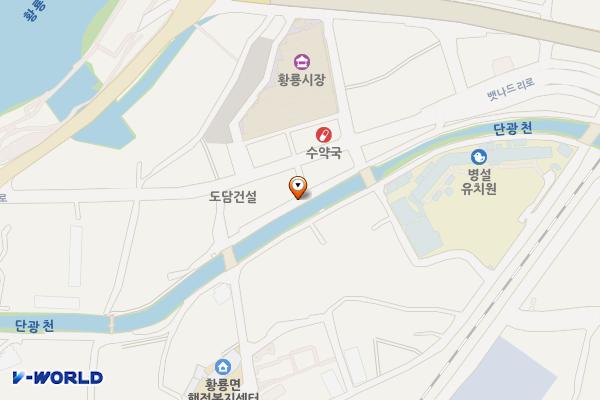 황룡면 월평리 단광천변(면사무소 뒤) 위치 지도 — 전남광주통합특별시 장성군 황룡면 월평리 142