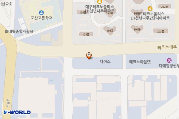 테크노대로2길B 위치 지도 — 대구광역시 달성군 현풍읍 중리 509-4