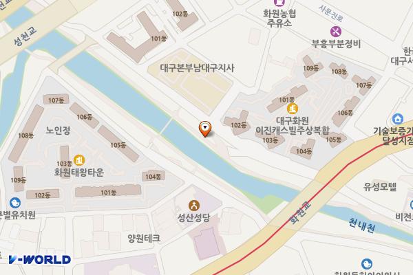 화원천내교 및 천변 위치 지도 — 대구광역시 달성군 화원읍 천내리 350-2