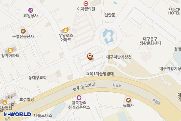 동촌유원지 1 공영주차장 위치 지도 — 대구광역시 동구 효목동 1025