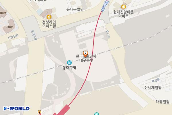 동대구역맞이 주차장 위치 지도 — 대구광역시 동구 동대구로 550