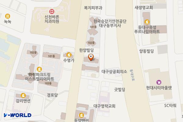 상공회의소 뒤편3 위치 지도 — 대구광역시 동구 신천동 101-4