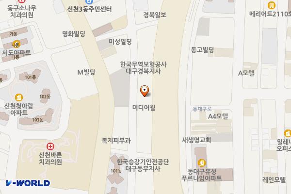 상공회의소 뒤편2 위치 지도 — 대구광역시 동구 신천동 90-2