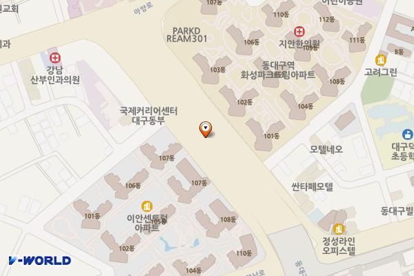 동대구역 고가교 하단 위치 지도 — 대구광역시 동구 신암동 368