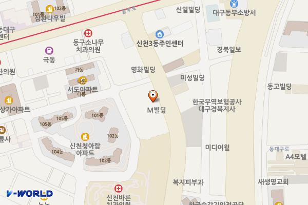 신천희망로 위치 지도 — 대구광역시 동구 장등로 77