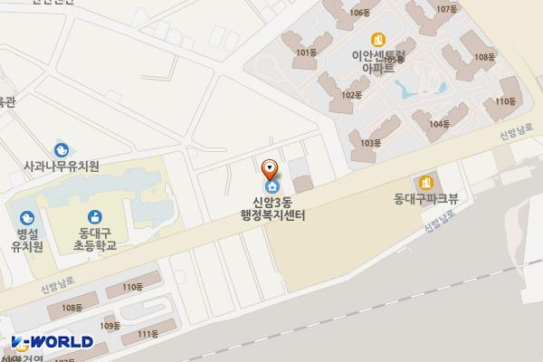 신암3동행정복지센터 앞 위치 지도 — 대구광역시 동구 신암남로 67