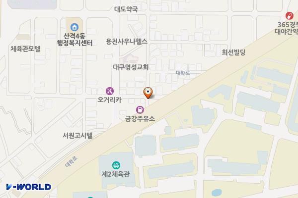 대동로4길인근 위치 지도 — 대구광역시 북구 산격동 1499-2