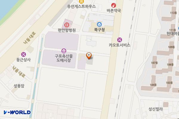 구포축산물도매시장 고객주차장 위치 지도 — 부산광역시 북구 구포동 1187-4