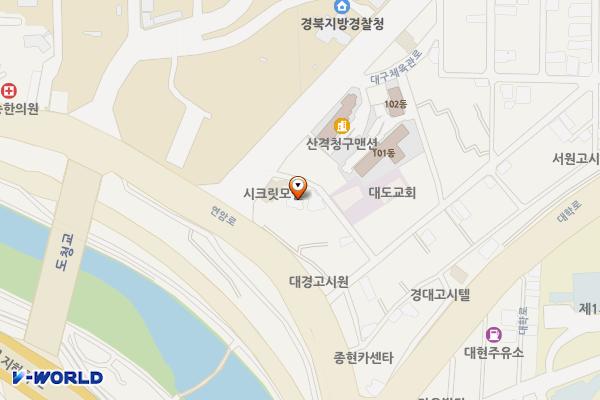 대구체육관로인근 위치 지도 — 대구광역시 북구 산격동 1444-1