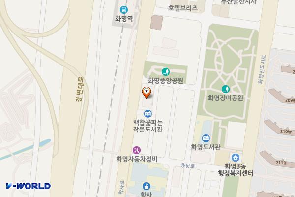 화명중앙공원주변 공영주차장 위치 지도 — 부산광역시 북구 화명동 2257