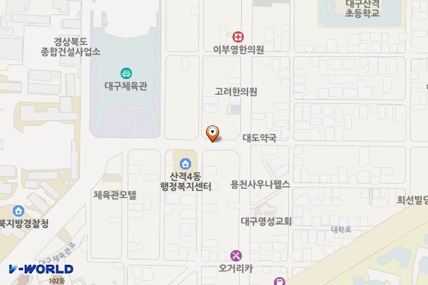 대구체육관로11길인근 위치 지도 — 대구광역시 북구 산격동 1499-3