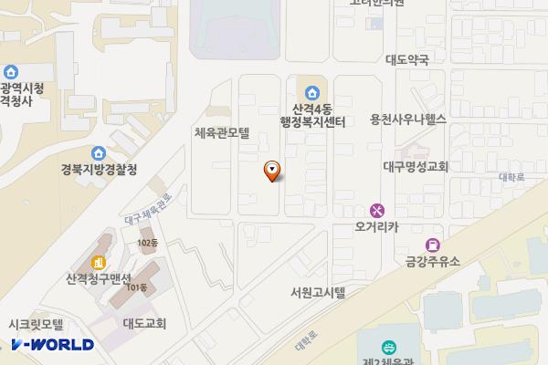 대구체육관로10길인근 위치 지도 — 대구광역시 북구 대구체육관로10길 26