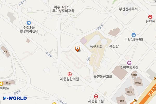 수정2동 제3공영 위치 지도 — 부산광역시 동구 구청로 8