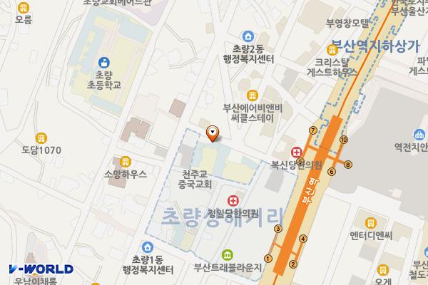 차이나타운 위치 지도 — 부산광역시 동구 중앙대로195번길 23