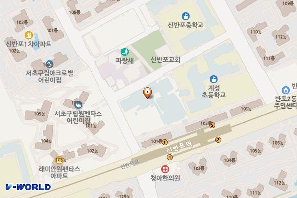 반포2동 위치 지도 — 서울특별시 서초구 신반포로15길 6