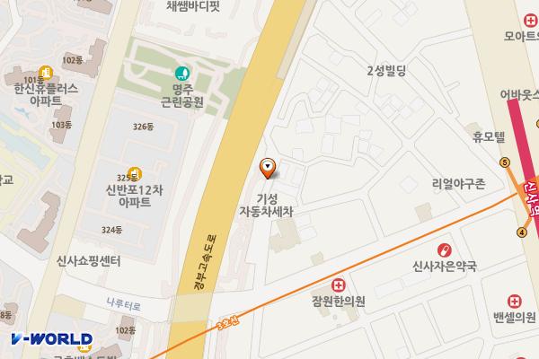 잠원동 방음언덕형 위치 지도 — 서울특별시 서초구 잠원동 10-33
