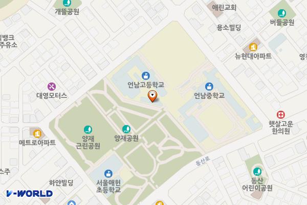 언남문화체육센터 위치 지도 — 서울특별시 서초구 동산로 13길 35