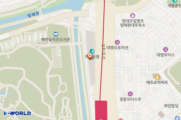 매헌시민의숲동측 위치 지도 — 서울특별시 서초구 양재동 237