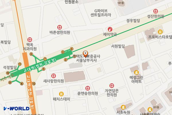 교대역동측 위치 지도 — 서울특별시 서초구 서초대로 314
