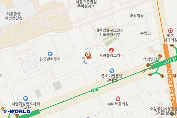 법원입구도로 위치 지도 — 서울특별시 서초구 서초동 1711-2