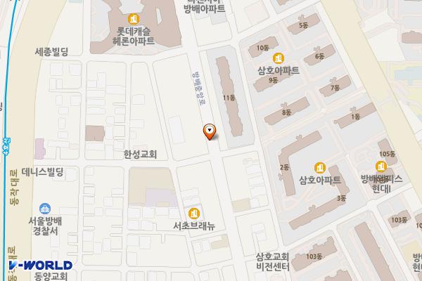방배중앙로 위치 지도 — 서울특별시 서초구 방배동 760-3