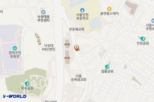낙성대제2공영주차장 위치 지도 — 서울특별시 관악구 봉천동 220-8