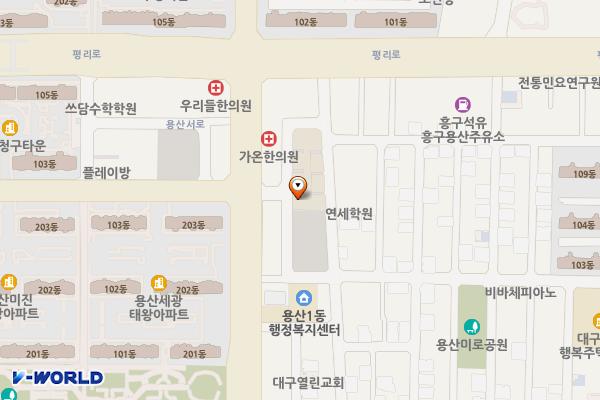 용산1공영주차장 위치 지도 — 대구광역시 달서구 달구벌대로301길 187-21