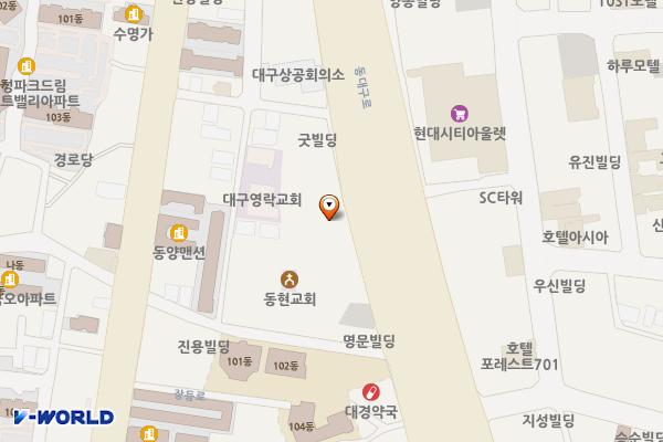 영남일보앞주차장 위치 지도 — 대구광역시 동구 동대구로 445