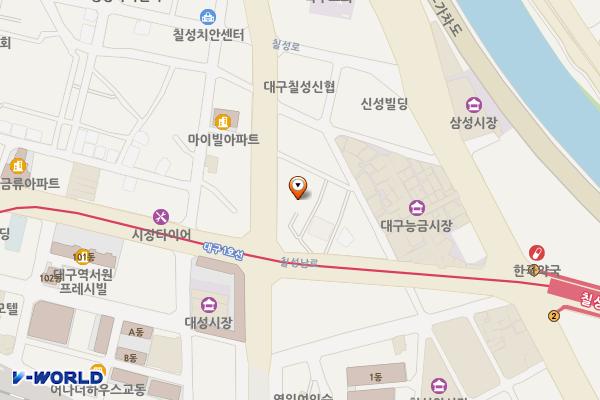 칠성시장서편주차장 위치 지도 — 대구광역시 북구 공평로 144-8