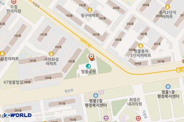 범물근린공원주차장 위치 지도 — 대구광역시 수성구 지범로 232